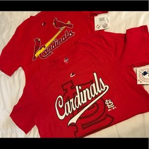 Lot of 2 NWT St. Louis Cardinals Majestic YXL